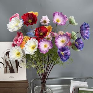 Flores de Amapola Artificiales Jinxi, Realistas, de Seda, para Decoración de Bodas y Hogar - Product Image 1