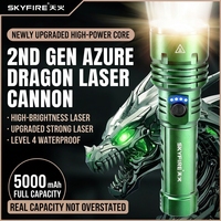 Lampe torche laser haute puissance en alliage d'aluminium, livraison gratuite directe d'usine, batterie grande capacité 5000 mAh, étanche et rechargeable