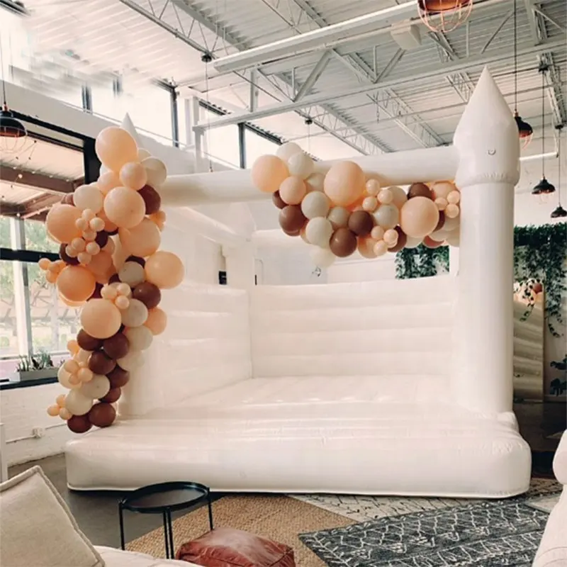 Nhà Máy Bán Giá Rẻ Moonwalk Inflatable Bouncer Nhảy Bouncy Lâu Đài Jumper Trắng Wedding Bounce Nhà Cho Đảng Wedding