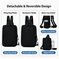 Sac à bandoulière BSCI pour bébé avec pochette pour lingettes, porte-bouteille d'eau, sac à langer portable pour maman, sac à dos multifonctionnel
