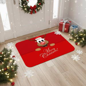Paillasson <span class=keywords><strong>d</strong></span>'<span class=keywords><strong>hiver</strong></span> pour arbre de Noël, antidérapant, flocon de neige rouge, paillasson de bienvenue pour la <span class=keywords><strong>d</strong></span>écoration intérieure et extérieure de la maison - Product Image 3