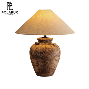 Lámpara <span class=keywords><strong>de</strong></span> Mesa Rústica Vintage con Base <span class=keywords><strong>de</strong></span> Cerámica Terracota y Pantalla <span class=keywords><strong>de</strong></span> Tela <span class=keywords><strong>de</strong></span> Lino, Lámpara <span class=keywords><strong>de</strong></span> Mesa <span class=keywords><strong>de</strong></span> Jarrón <span class=keywords><strong>de</strong></span> Terracota Vintage Hecha a Mano - Product Image 1