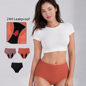 Heavy Flow Absorbent Postpartum Underwear 4 Layer Protection Overnight Earth Tones Seamless Period Panties For No Show Lines