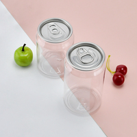 Bouteille vide en plastique transparente pour lait, café, jus, canette transparente, bouteille à sceller, boisson jetable en PET avec couvercle en aluminium