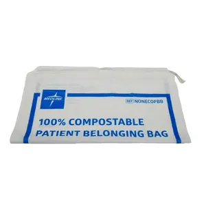 custom printed biodegradable plastic drawstring bags hospital meidical patient belonging bags