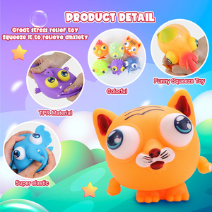 Neuheiten-Spielzeug OEM kawaii große Augen Zoo-Tier schlammige Spielzeuge in Kugelform leuchtend Unruhigkeits-Spielzeug für Kinder - Product Image 6