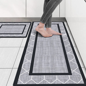 Tapete de Cocina de PVC Rectangular con Patrón Geométrico, Impermeable y Antideslizante para Uso Doméstico - Product Image 1