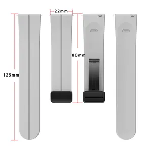 CAOWTAN Bracelet de montre à boucle pliante magnétique 22mm 20mm pour Huawei Bracelet en silicone pour Samsung Galaxy Bracelet de montre 6 5 4 Bracelet de sport - Product Image 4