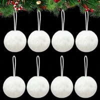 Pompon en fausse fourrure au crochet pour sapin de Noël, décoration artisanale tricotée pour fêtes du Nouvel An, boule de fourrure en peluche, charme pour la maison