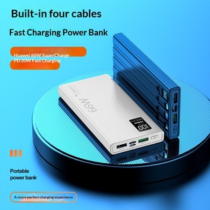 20000mAh Ultra Thin 66W Super Fast Charging Power Bank Built-in Cable <b>Large</b> Capacity Custom Portable Charger - Product Image 4