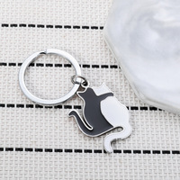 Porte-clés chat noir avec couteau, style japonais Ins, créatif et original, pendentif de sac, petit cadeau, vente chaude transfrontalière