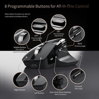 Mouse OEM Hyper-fast Scrolling Ergonomis Layar OLED Isi Ulang 8000DPI Tiga Mode Nirkabel Mouse BT untuk Kantor