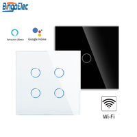 Interrupteur intelligent WiFi Bingoelec 220V Tuya Smart Life pour maison intelligente résidentielle moderne, interrupteur tactile sans fil pour éclairage