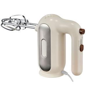 Batteur électrique portatif domestique 120W, boîtier en plastique blanc cassé, fouet en fil métallique, bouton d'éjection pour mélanger la pâte à œufs et la crème - Product Image 1