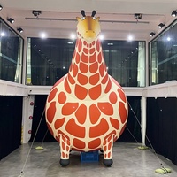 Girafe gonflable géante d'extérieur, modèle animal de dessin animé en Oxford, girafe réaliste gonflable pour la décoration d'événements