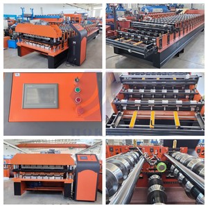 Machine de formage automatique de tôles de <span class=keywords><strong>toiture</strong></span> métalliques à double couche, <span class=keywords><strong>pour</strong></span> panneaux de <span class=keywords><strong>toiture</strong></span> trapézoïdaux et en <span class=keywords><strong>tuiles</strong></span> vernissées - Product Image 5