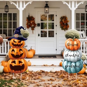 Piquet de signalisation extérieur en PP pour décoration de jardin, pour les fêtes de Thanksgiving, d'automne, d'Halloween et de Noël, et pour les événements extérieurs, avec découpe personnalisée - Product Image 6