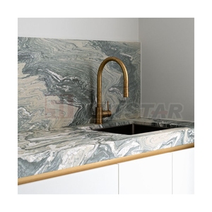 Custom Luxury Natural Marble <b>Kitchen</b> Island Whole Stone Countertop <b>for</b> High-End Interior Project - Product Image 3