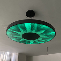 Luminaire suspendu en acrylique imprimé UV, luminaire circulaire RGB changeant de couleur, ambiance lumineuse, hôtel, restaurant, décoration artistique
