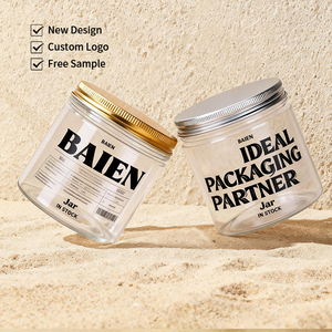 Tarro <span class=keywords><strong>de</strong></span> Crema Corporal con Logotipo Personalizado, Tarros <span class=keywords><strong>de</strong></span> Plástico PET Fabricados con Tapa <span class=keywords><strong>de</strong></span> Aluminio Plateada, Dorada o Dorada Rosa para Crema o Alimentos - Product Image 1