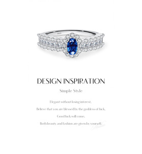 2026 Trending S925 Sterling <b>Silver</b> Halo Oval Blue Gemstone Paved Band <b>Ring</b> Elegant Jewelry Gift For Women Daily Wear - Product Image 6