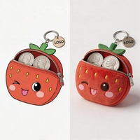 Porte-monnaie en peluche personnalisé mignon, mini portefeuille, sac à fermeture éclair, pochette pour écouteurs, petite pochette à monnaie Kawaii, porte-clés