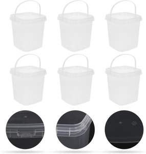 Seau en plastique vide sans BPA de 300 ml/500 ml/1 l/2 l/3 l/5 l avec couvercle, bocaux hermétiques en PP, récipient transparent avec couvercle pour le stockage en vrac des aliments - Product Image 2
