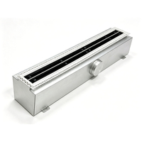 Diffuseur linéaire encastré avec boîtier flexible en aluminium, cadre en aluminium, lames intérieures en ABS, grille de ventilation CVC