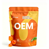 Compléments alimentaires en gommes à la saveur d'orange, gommes fruitées sans OGM et sans gluten, étiquette privée OEM personnalisable disponible