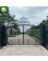MJYT Portails d'entrée de luxe en fer forgé pour villas, châteaux et manoirs - Écologiques, faciles à assembler, modélisation 3D, couleur personnalisée