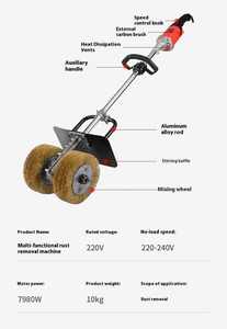 Mélangeurs à béton portatifs haute puissance avec régulation de vitesse et machine de décapage de rouille pour composants de moteur essentiels - Product Image 5