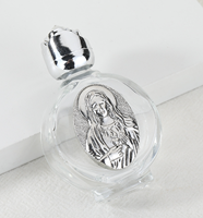 Bouteille d'eau bénite en verre personnalisée de 15ml motifs religieux avec Marie Mère de Dieu et Jésus couronne bouchon d'étanchéité