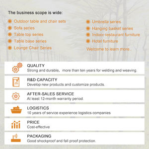 Chaise de salle à manger en corde d'extérieur, chaise en rotin tissée empilable, meubles de jardin d'extérieur empilables, chaise de patio - Product Image 3