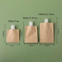 Sachets de stock Kraft 30ml 50ml 100ml format voyage rechargeable vide pochette à presser lotion de toilette shampooing et après-shampooing