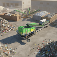 Séparateur balistique robuste WANGAO pour le tri des déchets de construction avec moteur et PLC, à économie d'énergie