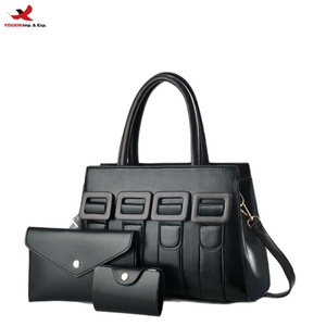 3pcs Women PU Leather Handbag Set Retro Brown Contrast Color Bag with <b>Wallet</b> & Card Holder Daily Use RTS Bulk Mixed Order - Product Image 1