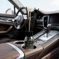 Diffuseur de parfum de voiture en verre à bâtonnets en rotin, aux huiles essentielles naturelles écologiques, parfum de luxe pour hôtels 5 étoiles, avec fiche de données de sécurité (MSDS)
