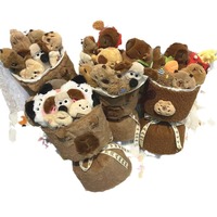 Décoration Tissé Artificielle Faux Fleur Simulé Tissé À La Main Fil Simulation De Noël En Peluche Poupée Jouet Fleurs Capybara Bouquet