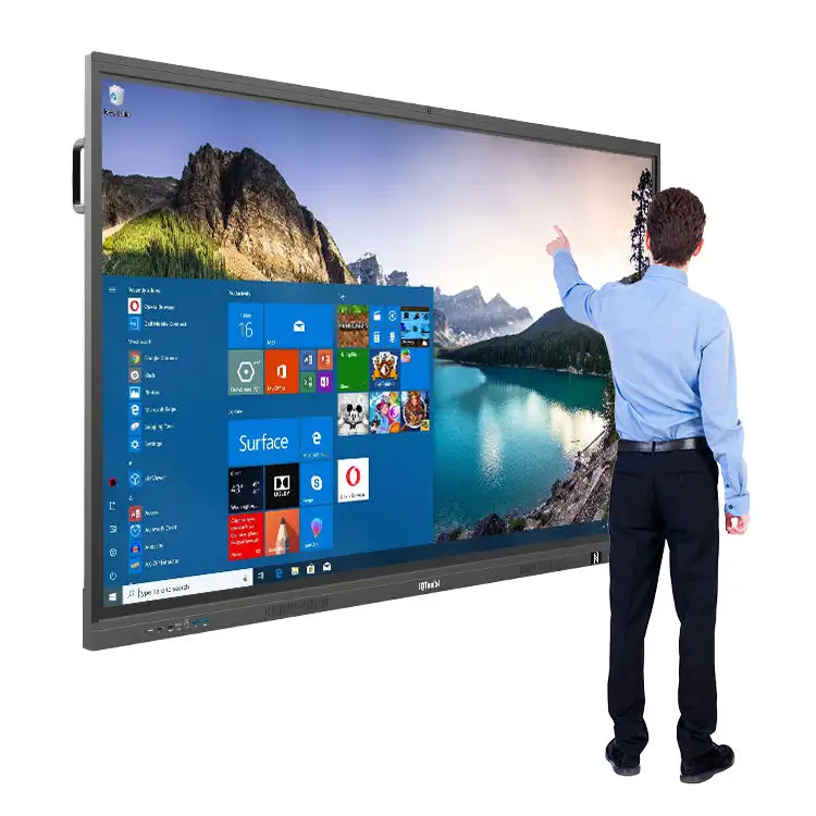 Smart 4k Ultra Hd Smart 75 Interactive Panel 20point Dual System Digital Interactive Whiteboard Smart Aio Pc Most Popular 75inch