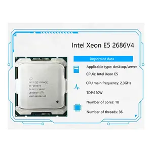 New Intel Xeon E5-2686v4 CPU 2.3GHz TDP145W slot FCLGA2011 CPU cores 16 overclocking 3.0GHz 36 thread desktop server processor