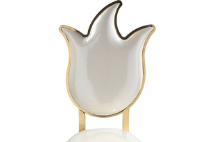 Chaises de mariage en acier inoxydable doré à dossier en forme de flamme royale - Product Image 4