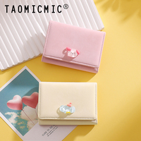 Dompet Wanita TAOMICMIC Desain Lipat Tiga Mini, Dompet Bergaya Segar dan Lucu, Dompet Pendek Segar untuk Pelajar, Dompet Fashion Ringan