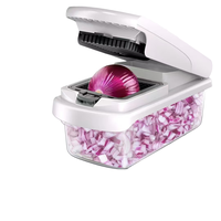 "Groothandel Handmatige Multifunctionele Groentechopper, Bpa-Vrije Plastic Voedselsnijder Voor Fruitsalade En Groenten, Vaatwasmachinebestendig"