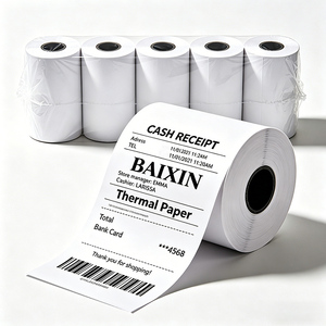 Rollo de Papel Térmico para Punto de Venta, <span class=keywords><strong>Precio</strong></span> Económico Directo de Fábrica, Papel para Caja <span class=keywords><strong>Registradora</strong></span> de 80x80mm 57x40mm, Utilizado para Supermercados, Bancos, Hoteles y Restaurantes - Product Image 1