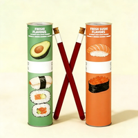 Tube en papier rond pour sushi Suka Sushi Burrito, emballage personnalisé, écologique, de qualité alimentaire, jetable, ensemble de contenants pour sushi