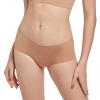 Culottes taille mi-basse pour femme en nylon et viscose, style coréen, sans coutures, antibactériennes, tissage uni, confortables et simples, effet seconde peau