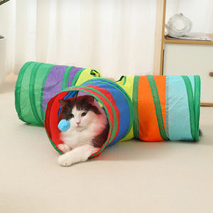 Interativo Engraçado Gato Túnel Tubo Brinquedos Pequeno 3-Way Dobrável Kitty Peek Hole Ball para Jogar - Product Image 1