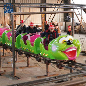 Attractive <b>Amusement</b> Park <b>Rides</b> Mini Roller coaster Small Family <b>Rides</b> Sliding Green Worm Roller Coaster - Product Image 4