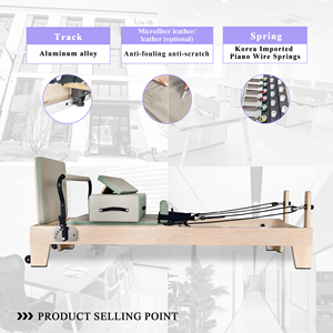 Appareil <span class=keywords><strong>de</strong></span> Pilates Reformer en bois pour studios professionnels, centres <span class=keywords><strong>de</strong></span> fitness commerciaux, renforcement musculaire, flexibilité, mobilité - Product Image 4