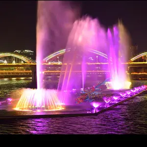 Свободный дизайн открытый большой высокая декоративная с музыкальным танцующим водный фонтан со светодиодными огнями